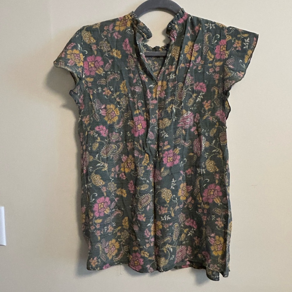 Nanette Lepore Floral Green Top - Picture 5 of 7